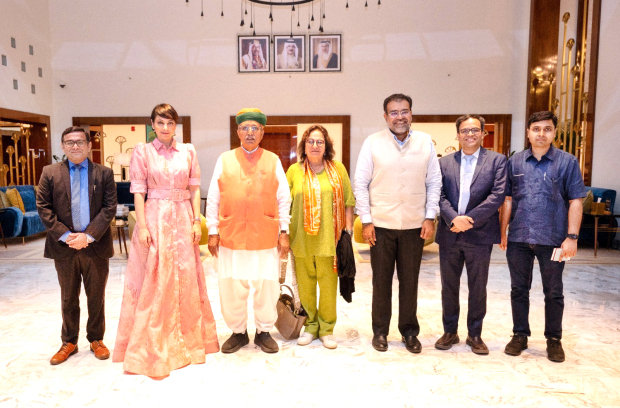 Mr Meghwal and Ms Paulsson with Indian Embassy and other officials